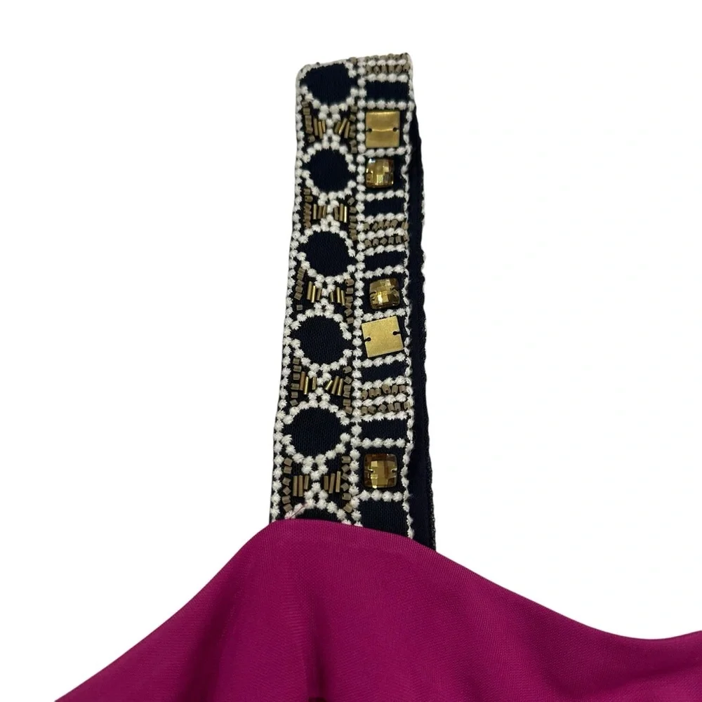 Tory Burch Jacqueline Pleated Bead-Strap Dress size S